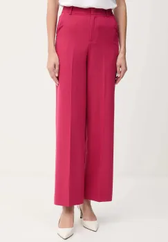 United Colors of Benetton pantaloni culoarea gri, drept, high waist, 4R4CDF08H imagine