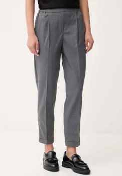 United Colors of Benetton pantaloni culoarea gri, fason tigareta, high waist, 4X8MDF081 imagine