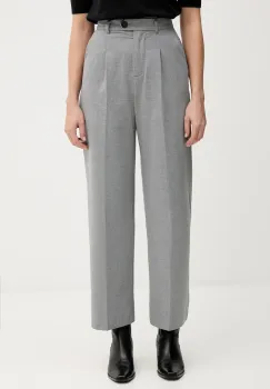 United Colors of Benetton pantaloni culoarea gri, lat, high waist, 4QIKDF0AC imagine