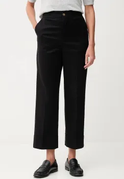 United Colors of Benetton pantaloni culoarea negru, drept, high waist, 4SJCDF07J imagine
