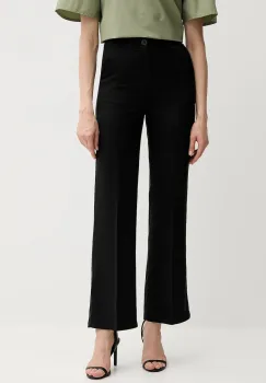 United Colors of Benetton pantaloni culoarea negru, drept, high waist, 4T91DF099 imagine