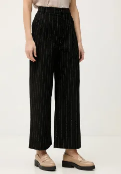 United Colors of Benetton pantaloni culoarea negru, drept, high waist, 4TUDDF0AF imagine