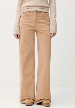 United Colors of Benetton pantaloni culoarea negru, lat, high waist, 41ULDE029 imagine