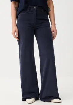 United Colors of Benetton pantaloni culoarea negru, lat, high waist, 41ULDE029 imagine