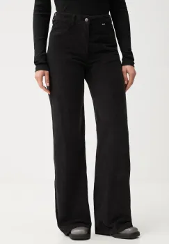 United Colors of Benetton pantaloni culoarea negru, lat, high waist, 41ULDE029 imagine