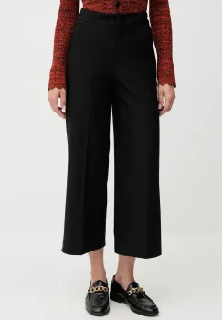 United Colors of Benetton pantaloni culoarea negru, lat, high waist, 42A8DF08R imagine