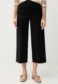 United Colors of Benetton pantaloni culoarea negru, lat, high waist, 4SJCDF09W imagine
