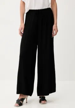 United Colors of Benetton pantaloni culoarea negru, lat, high waist, 4VW95F00C imagine