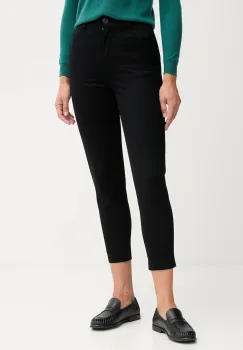 United Colors of Benetton pantaloni culoarea negru, mulata, high waist, 4FRXDF096 imagine
