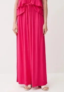 United Colors of Benetton pantaloni culoarea roz, lat, high waist, 4VW95F00C imagine
