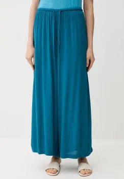 United Colors of Benetton pantaloni culoarea turcoaz, lat, high waist, 4VW95F00C imagine
