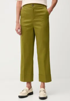United Colors of Benetton pantaloni culoarea verde, drept, high waist, 4SJCDF07J imagine