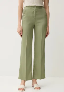 United Colors of Benetton pantaloni culoarea verde, drept, high waist, 4T91DF099 imagine