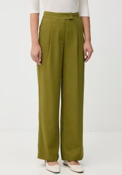 United Colors of Benetton pantaloni culoarea verde, lat, high waist, 4K3ADF09Z imagine