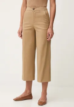 United Colors of Benetton pantaloni culoarea verde, lat, high waist, 4SJCDF09W imagine