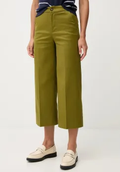 United Colors of Benetton pantaloni culoarea verde, lat, high waist, 4SJCDF09W imagine