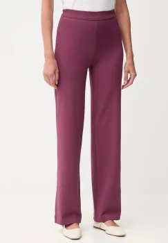 United Colors of Benetton pantaloni culoarea violet, drept, high waist, 47CKDF0A1 imagine
