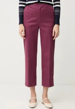 United Colors of Benetton pantaloni culoarea violet, drept, high waist, 4SJCDF07J imagine