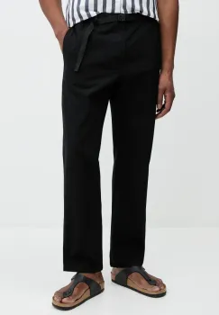 United Colors of Benetton pantaloni de bumbac barbati, culoarea negru, drept, 4KVBUF05F imagine