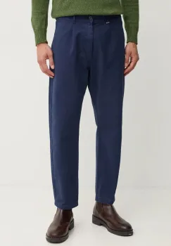 United Colors of Benetton pantaloni de bumbac culoarea albastru marin, cu fason chinos, 43OZUE01M imagine