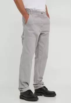 United Colors of Benetton pantaloni de bumbac culoarea gri, drept imagine