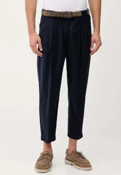 United Colors of Benetton pantaloni de bumbac pantaloni scurti albastri drepti pentru barbati 4EA5UF05S imagine