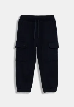 United Colors of Benetton pantaloni de bumbac pentru copii culoarea bleumarin, uni, 3J68GF045 imagine