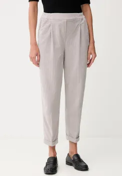 United Colors of Benetton pantaloni de catifea cord culoarea gri, drept, high waist, 4HA2556K4 imagine