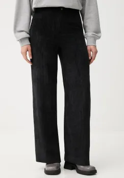 United Colors of Benetton pantaloni de catifea cord culoarea negru, drept, high waist, 4Q5GDF0AI imagine