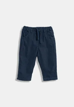 United Colors of Benetton pantaloni de catifea reiata pentru bebelusi culoarea bleumarin, uni, 4O5GAF01B imagine