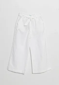 United Colors of Benetton pantaloni de in pentru copii culoarea alb, neted, 43WBCF01W imagine