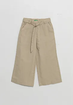United Colors of Benetton pantaloni de in pentru copii culoarea bej, neted, 43WBCF01W imagine