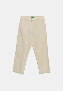 United Colors of Benetton pantaloni de in pentru copii culoarea bej, uni, 43WBCF02U imagine