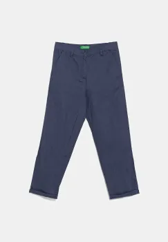United Colors of Benetton pantaloni de in pentru copii culoarea bleumarin, uni, 43WBCF02U imagine