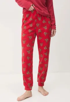 United Colors of Benetton pantaloni de pijama femei, culoarea rosu, 3XGC3F03W imagine