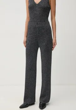 United Colors of Benetton pantaloni de trening culoarea argintiu, neted, 1194DF00T imagine