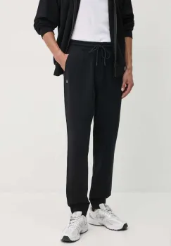 United Colors of Benetton pantaloni de trening din bumbac culoarea negru, neted, 342ZUF01B imagine