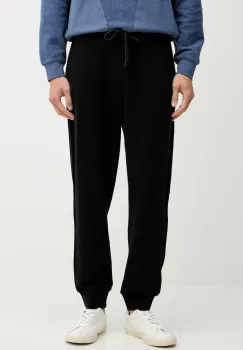 United Colors of Benetton pantaloni de trening din bumbac culoarea negru, uni, 342ZUF01B imagine