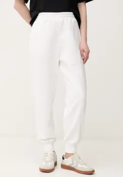 United Colors of Benetton pantaloni de trening din bumbac femei, culoarea alb, neted, 3UNIDF01A imagine