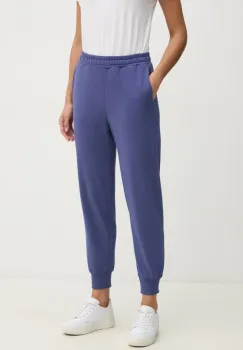 United Colors of Benetton pantaloni de trening din bumbac femei, culoarea bleumarin, uni, 3UNIDF01A imagine