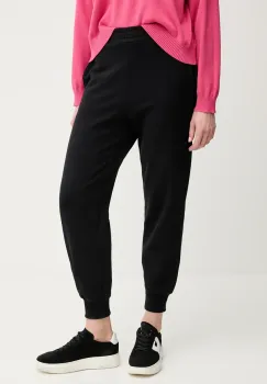 United Colors of Benetton pantaloni de trening din bumbac femei, culoarea negru, neted, 3UNIDF01A imagine