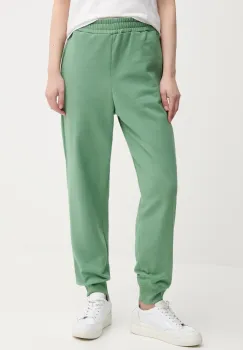 United Colors of Benetton pantaloni de trening din bumbac femei, culoarea verde, neted, 3UNIDF01A imagine