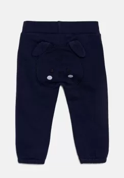 United Colors of Benetton pantaloni de trening din bumbac pentru bebelusi culoarea albastru marin, cu imprimeu, 3J70AF01T imagine