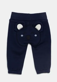 United Colors of Benetton pantaloni de trening din bumbac pentru bebelusi culoarea bleumarin, uni, 3J70AF029 imagine