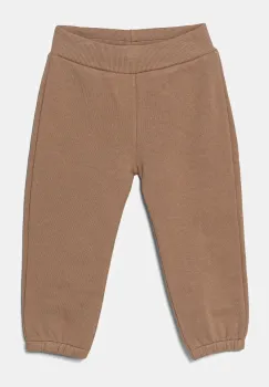 United Colors of Benetton pantaloni de trening din bumbac pentru bebelusi culoarea verde, uni, 3J70AF029 imagine