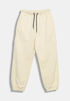 United Colors of Benetton pantaloni de trening din bumbac pentru copii culoarea bej, uni, 3J68CF06L imagine