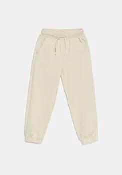 United Colors of Benetton pantaloni de trening din bumbac pentru copii culoarea bej, uni, 3UNICF060 imagine