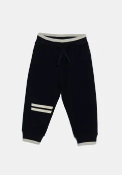 United Colors of Benetton pantaloni de trening din bumbac pentru copii culoarea bleumarin, cu imprimeu, 3BC1GF04O imagine