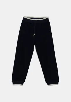United Colors of Benetton pantaloni de trening din bumbac pentru copii culoarea bleumarin, uni, 3BC1CF065 imagine