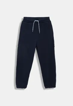 United Colors of Benetton pantaloni de trening din bumbac pentru copii culoarea bleumarin, uni, 3J68CF06L imagine